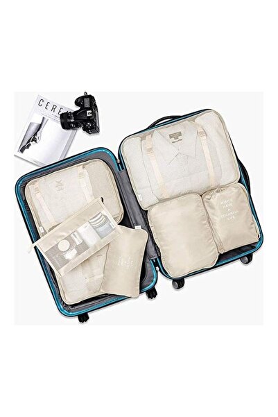 Generic 7-Piece Travel Organizer Luggage Set Beige