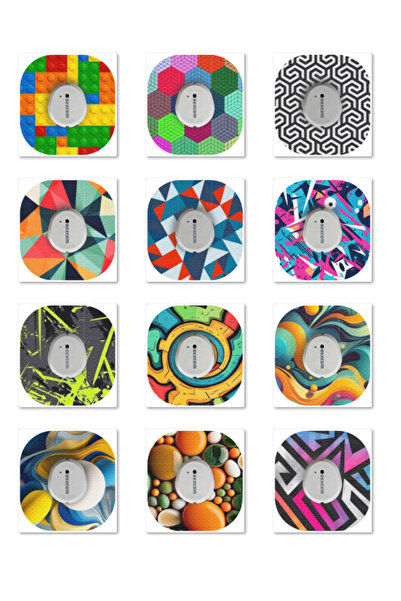 Dia BandTR Geometric - Dexcom G7 Sensör Koruyucu Bant 12'li Paket