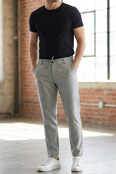 TheSeason Чоловічі відкриті сірі еластичні штани Comfort Fit Chino