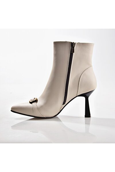 Venüs 2554001K Pointed Toe Thin Heel Classic Women's Leather Boots