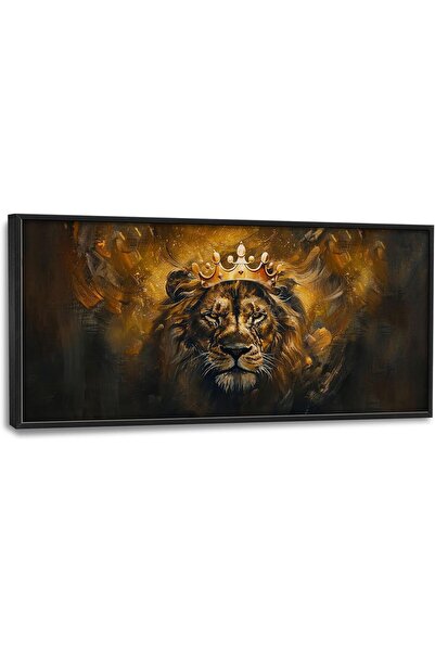 ALAYRA International Lion Canvas Wall Art 120x60 cm – Majestic Animal Framed ...