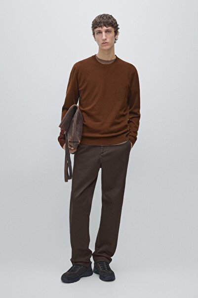 Massimo Dutti Bisiklet yaka pamuklu yünlü triko kazak