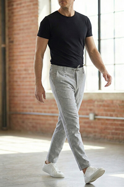 TheSeason Чоловічі відкриті сірі еластичні штани Comfort Fit Chino