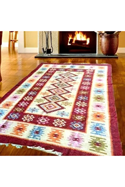 OEM Traditional rug, size 200 x 300 cm, red and cream, ROMB design