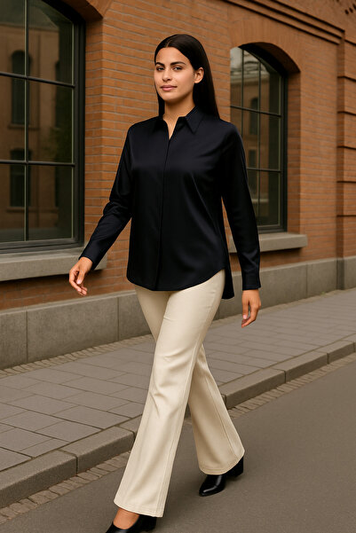 Swan Woman Plus Size Lycra Satin Blouse