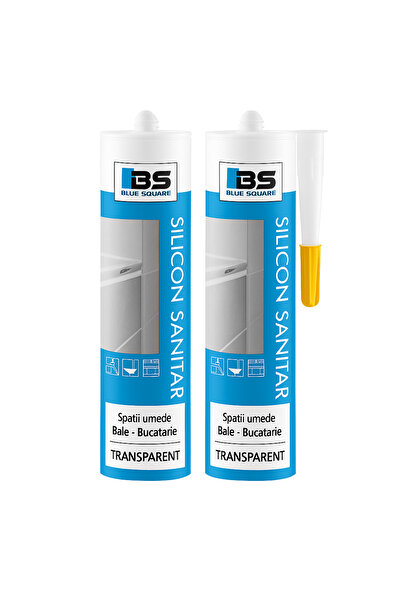 Blue Square Transparent Acetoxy Sanitary Silicone 280 ml -