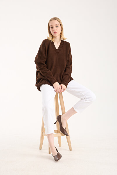 sumoda Yumoş Ip Oversized Women's Sweater Wide Neckline