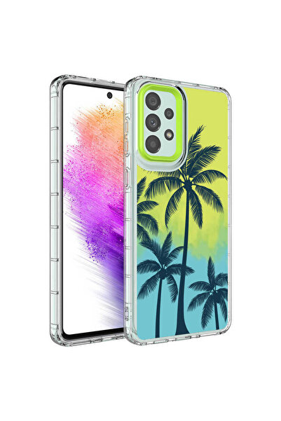 zore Galaxy A33 5g Case Camera Protected Colorful Patterned Hard Silicone Asma Horn Cover - No8