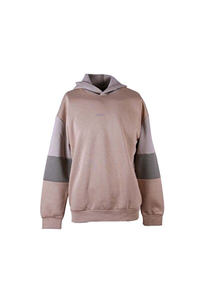 trender Üç İp Ş Fleece-Lined Crew Neck Patchwork Mink Men's Sweatshirt 5298