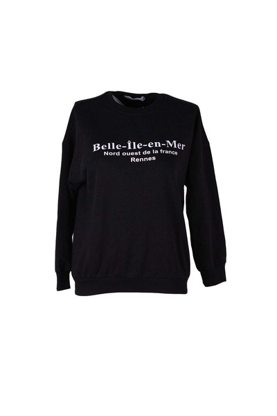 trender 26KI40000066 سويت شيرت نسائي أسود 6605