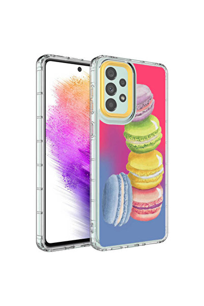 zore Galaxy A53 5g Case Camera Protected Colorful Patterned Hard Silicone Asma Horn Cover - No12