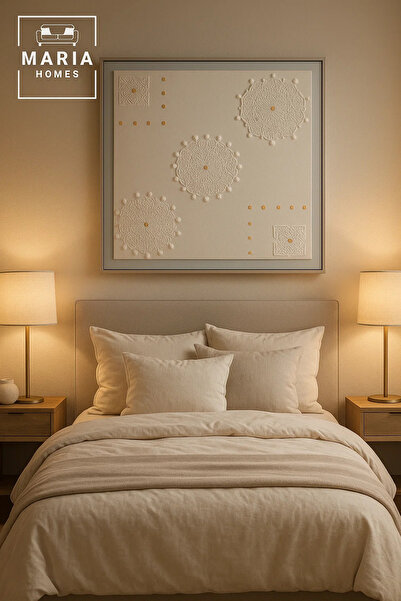 MARIA HOMES Modern Wall Art 100×100 – Abstract Frame & Luxury Mandala Wall Decor for Living Room