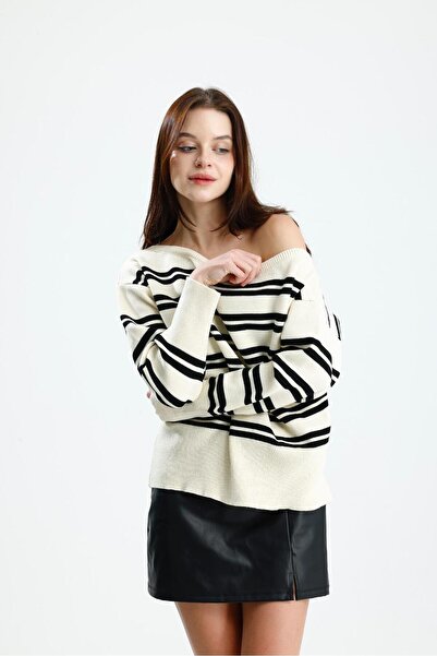 Rawanda Striped Boat Neck Sweater Skin