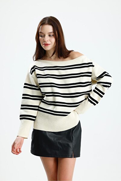 Rawanda Striped Boat Neck Sweater Skin