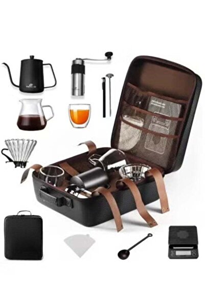 Denx ELTRAZONE All-in-One Pour-Over Coffee Maker Set (Kettle, Grinder, Scale, Server, Cup)