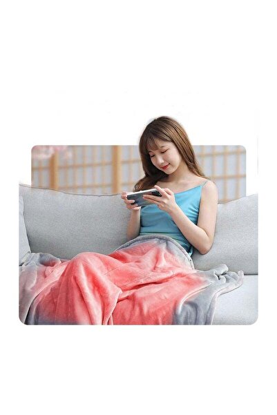 Generic USB Electric Heating Blanket - Gray Flannel, 140x80cm, 3 Heat Settings, Auto Shut-Off