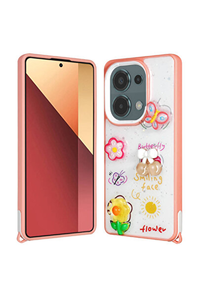 zore غطاء حماية لهاتف Poco M6 Pro 4G مع نقش بارز لامع وبراق - وردي