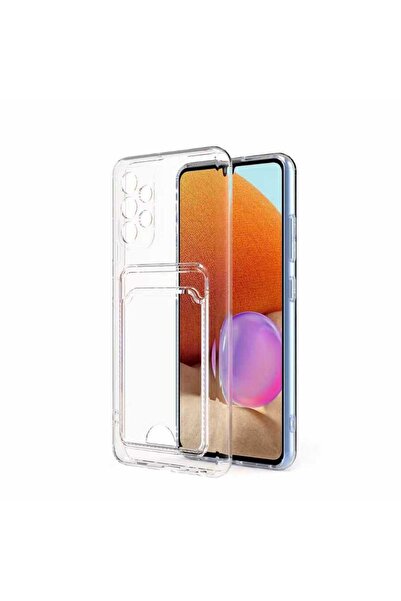zore Galaxy A13 4g Case with Card Holder Transparent Asma Setra Clear Silicone Cover - Colorless