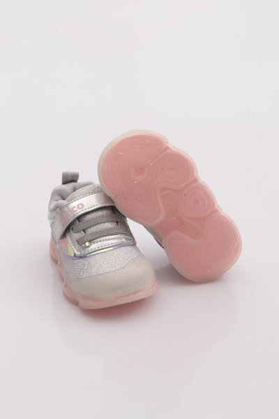 Vicco Pety Led Lighted Girls' Orthopedic First Shoes White Silver
