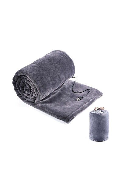 Generic USB Electric Heating Blanket - Gray Flannel, 140x80cm, 3 Heat Settings, Auto Shut-Off