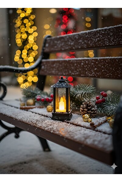 seymenbıçakçılık LED Işıklı Mini Dekoratif Fener – Siyah Vintage Tasarım – Pi...