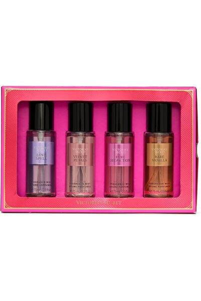 Victoria's Secret مجموعة هدايا السفر المكونة من 4 قطع من رذاذ العطر (تعويذة ا...