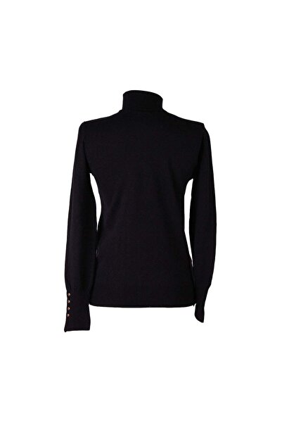 trender basic Pulover negru pentru femei cu gât roșu 26KL71A40022