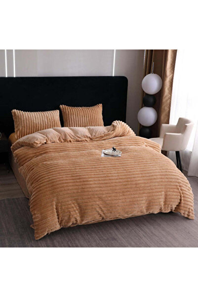 LUNA HOME COCOLINO Fluffy Bed Linen, Embossed Stripe Model, Double Bed, 4 Pieces, Code LCY201