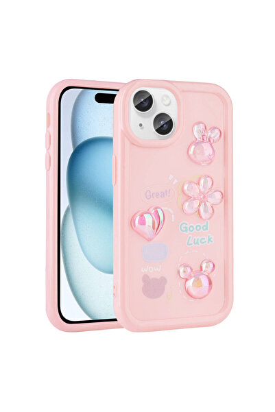 zore iPhone 14 Plus Compatible Embossed Figure Shiny Asma Toys Silicone Case-...