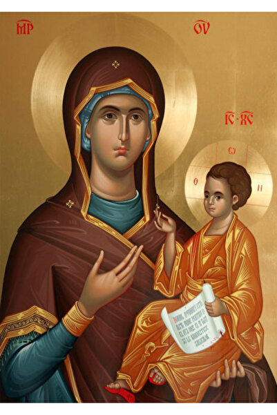 OEM ΕΙΚΟΝΑ ΤΗΣ ΜΗΤΕΡΑΣ ΤΟΥ ΘΕΟΥ ΧΡΥΣΗ 15X21 CM ΠΙΣΩ ΚΑΙ ΚΟΚΚΙΝΟ ΠΛΑΙΣΙΟ