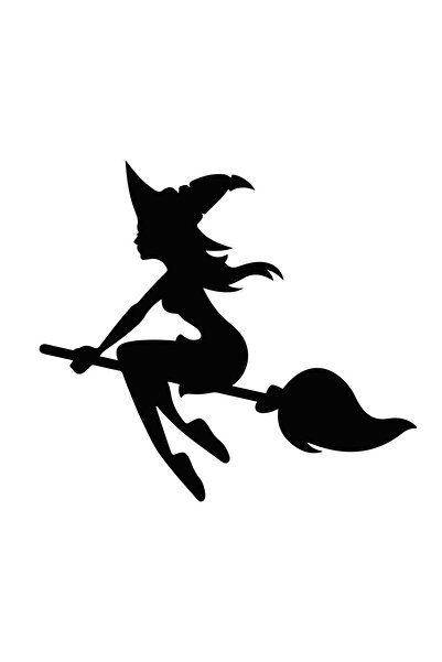 Akçay Sticker Uçan Cadı Oto Araba Sticker 40cm x 35cm