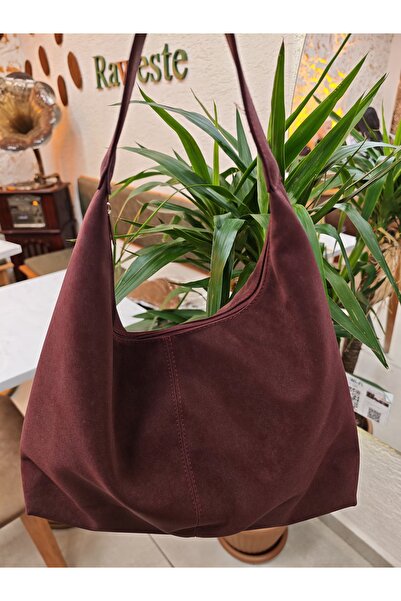 Dressy Süet Liora Salaş Görünümlü Ve Geniş Hacimli Suni Deri Kadın Shopper Bo...
