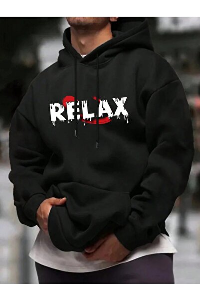 ship master Hanorac unisex negru supradimensionat cu glugă bumbac 100% 3 Thre...