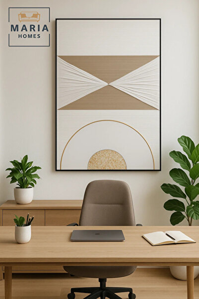 MARIA HOMES Geometric Textured Wall Art Modern Luxury Abstract Decor for Home & Office-100*150CM