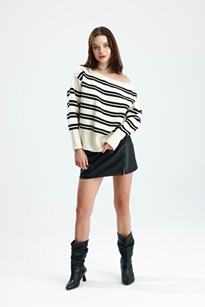 Rawanda Striped Boat Neck Sweater Skin