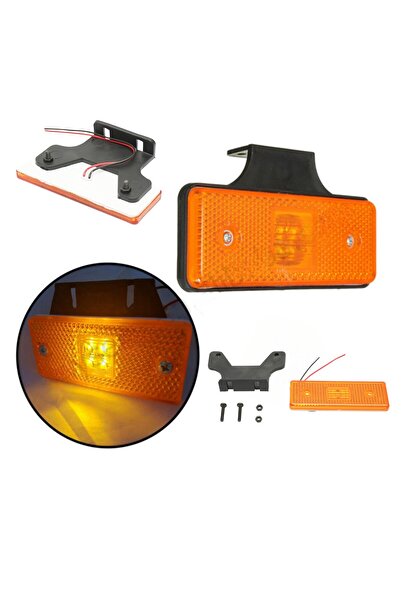 OEM Set of 6 yellow LED lamps 12v/24v with mounting foot under the machine, trailer, tractor, 110x40mm