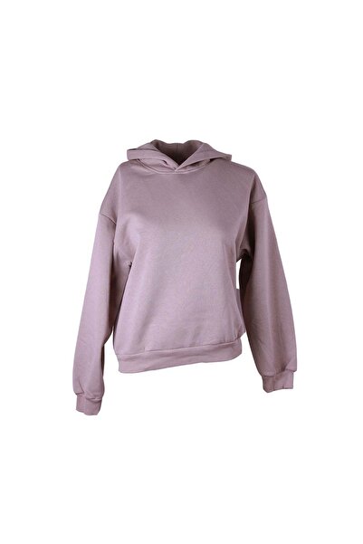 trender 3 İp Ş Fleece-Lined K Hooded Mink Women's Sweatshirt 26Kdt1000009