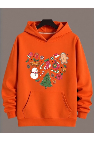 ArtYus سويت شيرت بأكمام طويلة للجنسين مطبوع عليه عبارة MERRY CHRISTMAS HEART ...