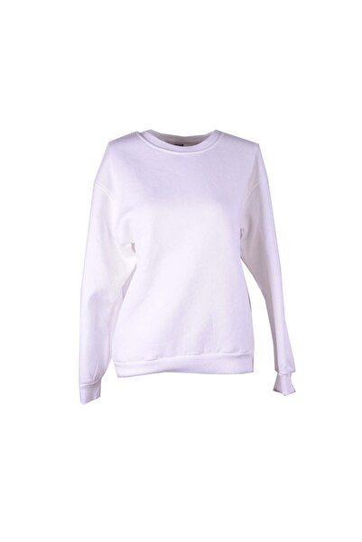 trender 3 İp Ş Fleece-Lined O Neck Ecru Women's Sweatshirt 26Kdt1000008