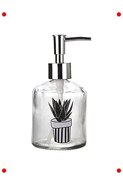 ulupazarlama Cactus Patterned Glass Liquid Soap - 300ml