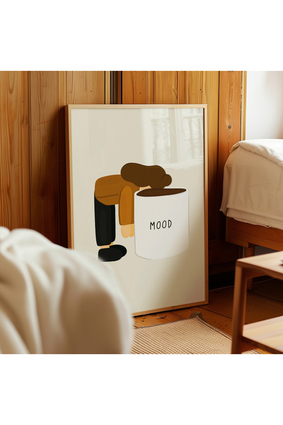 ARTHOUSECOLLECTIVE Mood - Humorous Coffee Poster - Unframed Poster in Table Dimensions