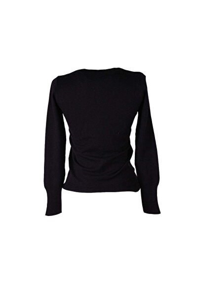 trender Basic V-Neck Black Women's Sweater 26Kl71A40021