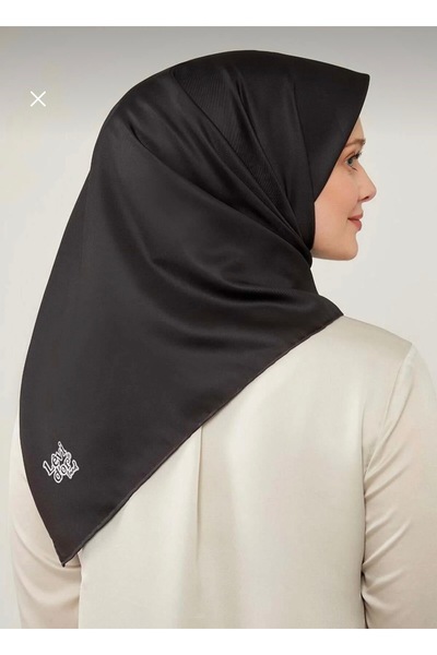 İpek Levidor trend siyah twill eşarp