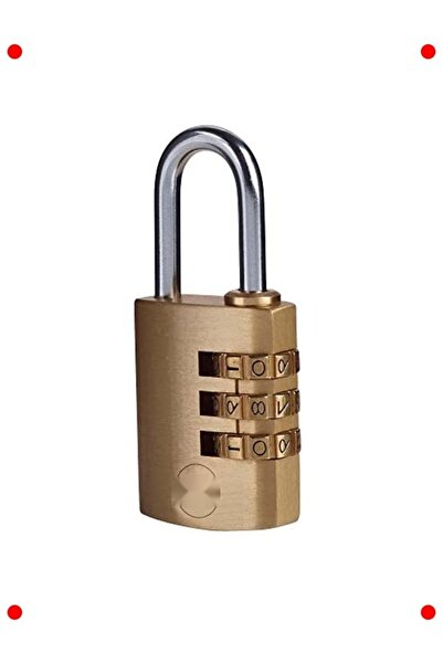 markentegra 3 Digit Combination Brass Padlock, Steel Ring
