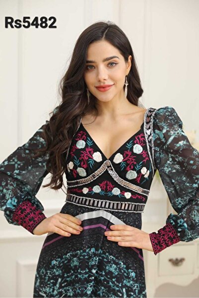 alestafham فستان مشجر شيفون