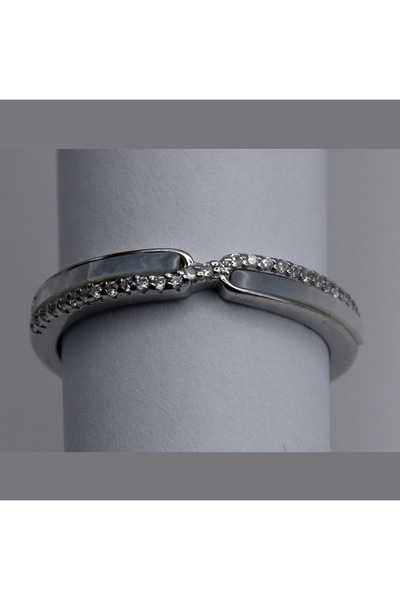 Velvet 925 Sterling Silver Ring with Mother-of-Pearl and Zirconia – Modern Elegance and Refinemen