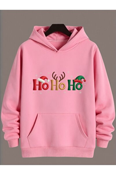 ArtYus Unisex Long Sleeve Transfer Merry Christmas Ho Ho Ho Christmas Printed Crew Neck Sweatshirt