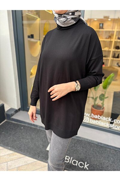 TERZİ DÜKKANI Td3876 Voleta High Neck Women's Tunic Black