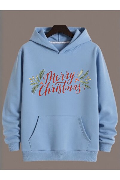 ArtYus Unisex Long Sleeve Transfer Merry Christmas Christmas Printed Plus Size Crew Neck Sweatshirt