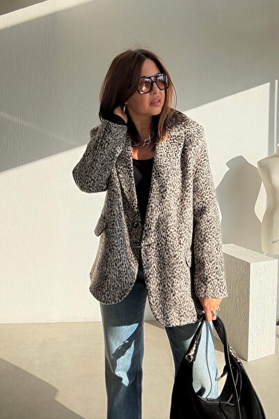 ELVAN TOLON Animal patterned stamp jacket